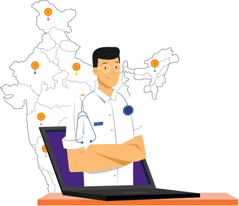 Doctors visible on Google in India with online presence and digital healthcare promotion illustration